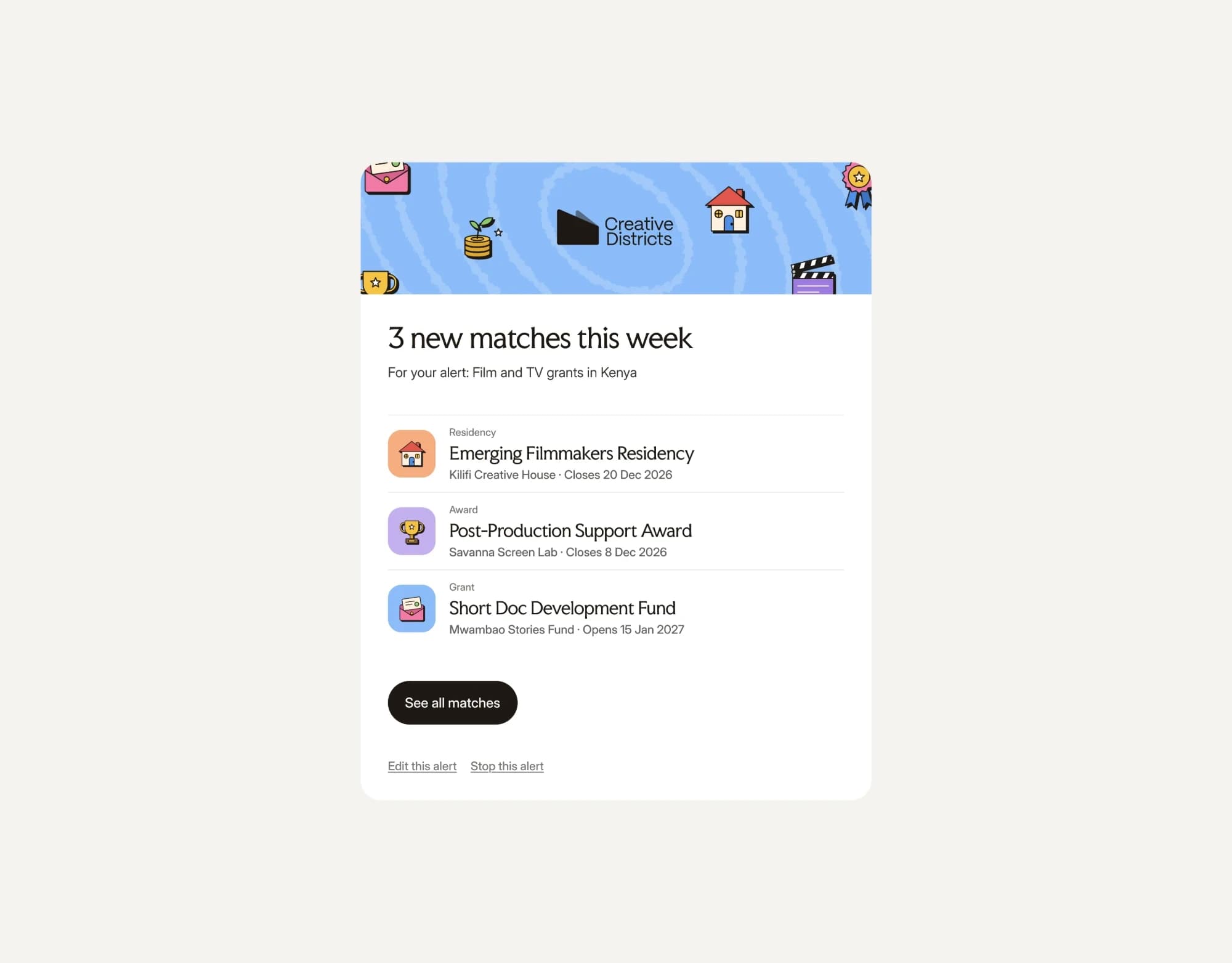 New matches email