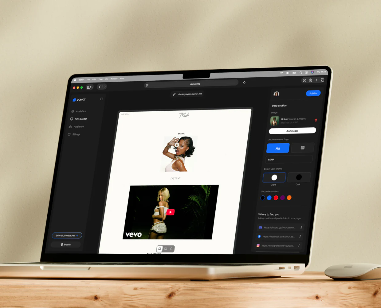 Domot: Launch your artist website in minutes
